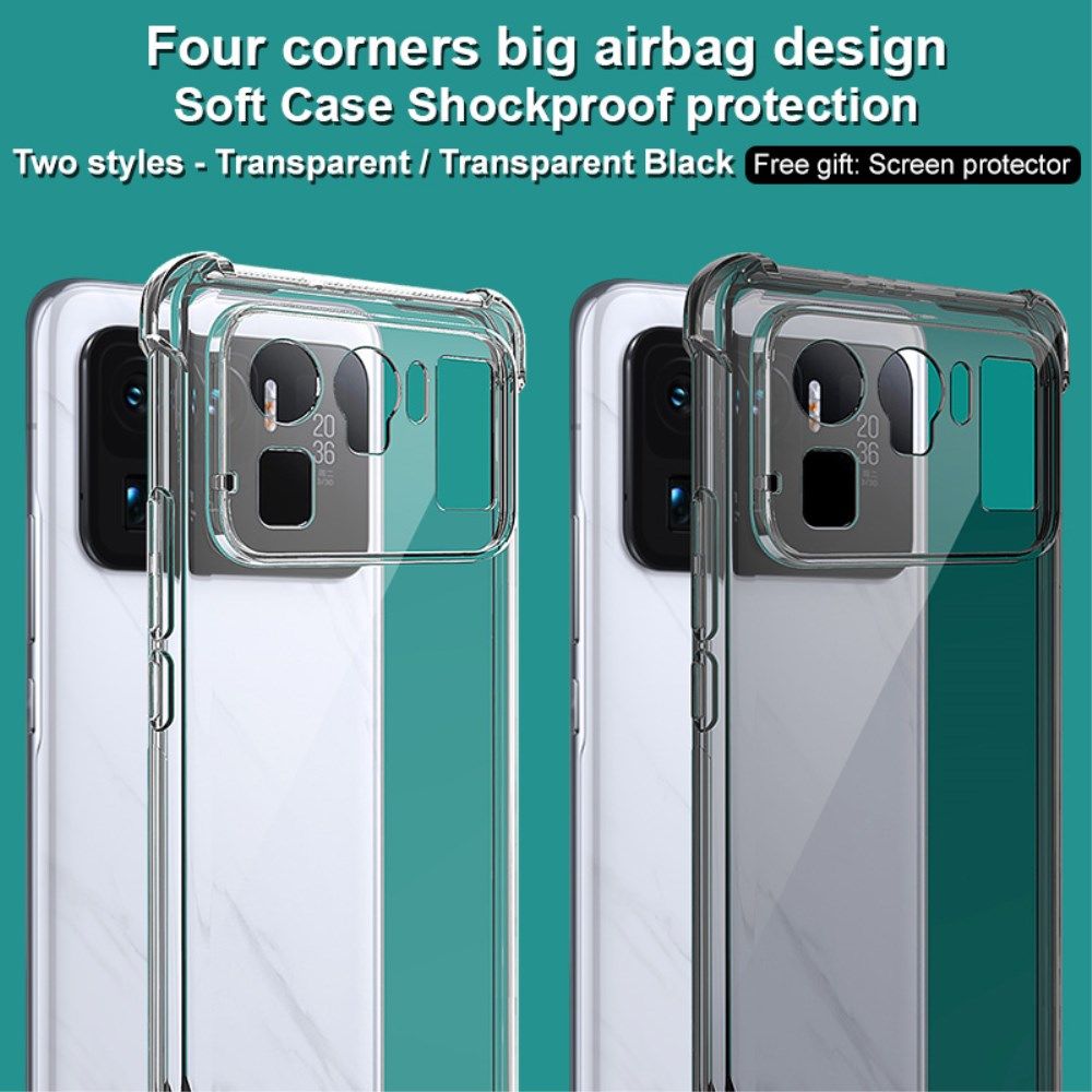 Xiaomi Mi 11 Ultra Hoesje TPU met Screen Protector Transparant Zwart afbeelding 4