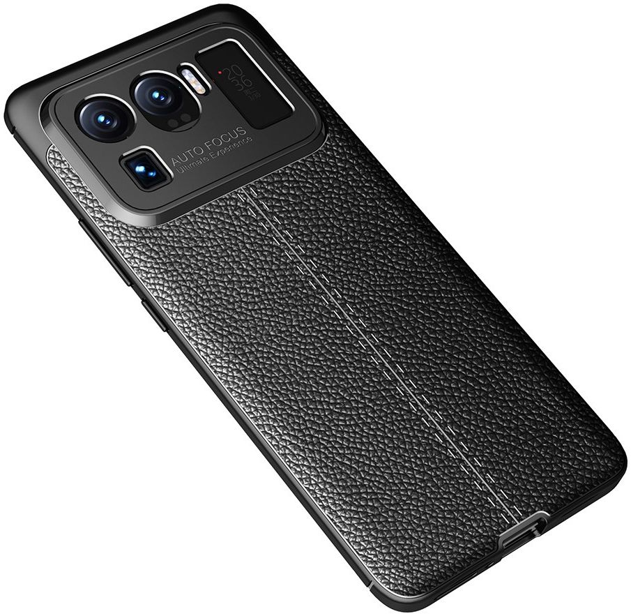 Xiaomi Mi 11 Ultra Hoesje TPU met Litchi Leren Textuur Zwart afbeelding 3