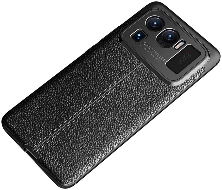 Xiaomi Mi 11 Ultra Hoesje TPU met Litchi Leren Textuur Zwart afbeelding 4