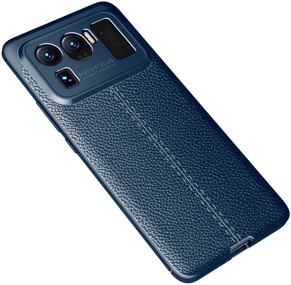 Xiaomi Mi 11 Ultra Hoesje TPU Met Leren Textuur Blauw afbeelding 2