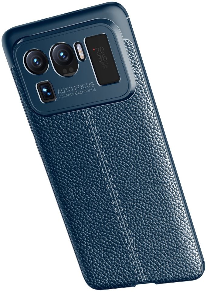 Xiaomi Mi 11 Ultra Hoesje TPU Met Leren Textuur Blauw afbeelding 3