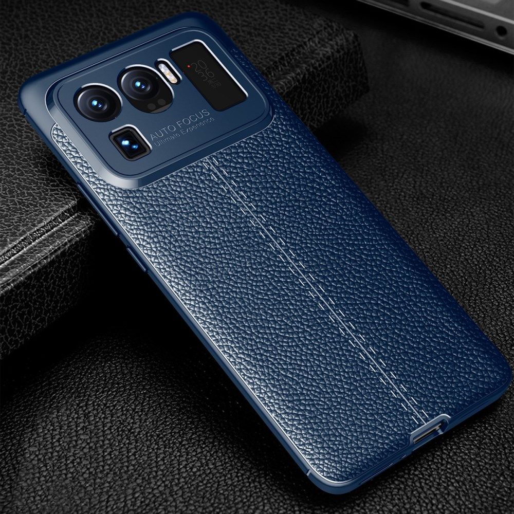 Xiaomi Mi 11 Ultra Hoesje TPU Met Leren Textuur Blauw afbeelding 6