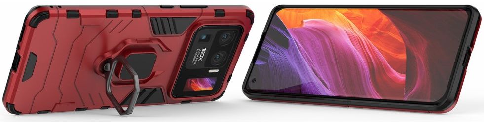 Xiaomi Mi 11 Ultra Hoesje Metalen Magnetische Ring Kickstand Rood afbeelding 5