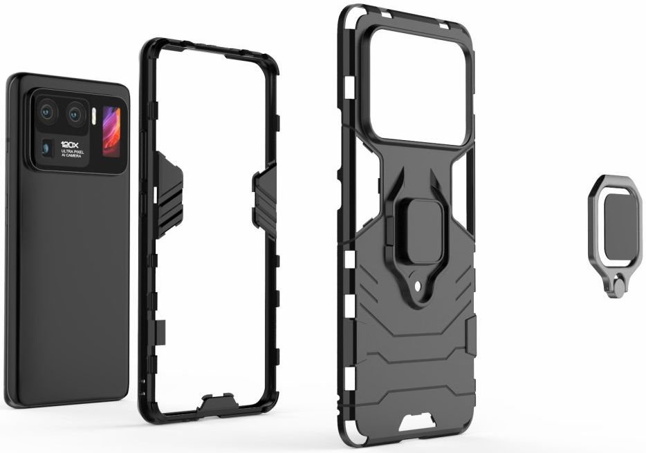 Xiaomi Mi 11 Ultra Hoesje Metalen Magnetische Ring Kickstand Blauw afbeelding 6