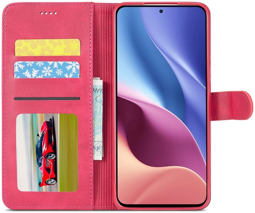 LC.IMEEKE Xiaomi Poco F3 / Mi 11i Hoesje Wallet Book Case Roze afbeelding 3