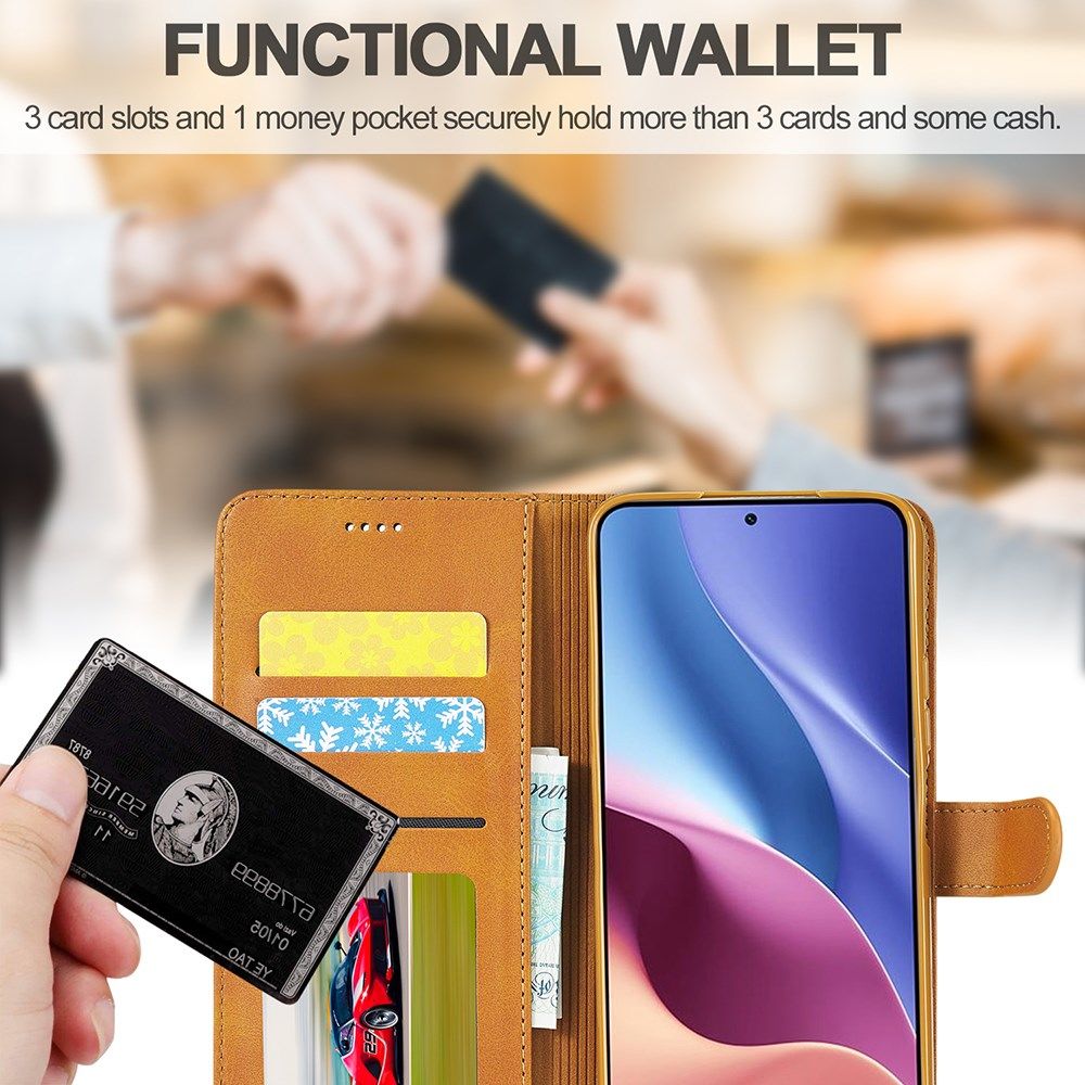 LC.IMEEKE Xiaomi Poco F3 / Mi 11i Hoesje Wallet Book Case Bruin afbeelding 5