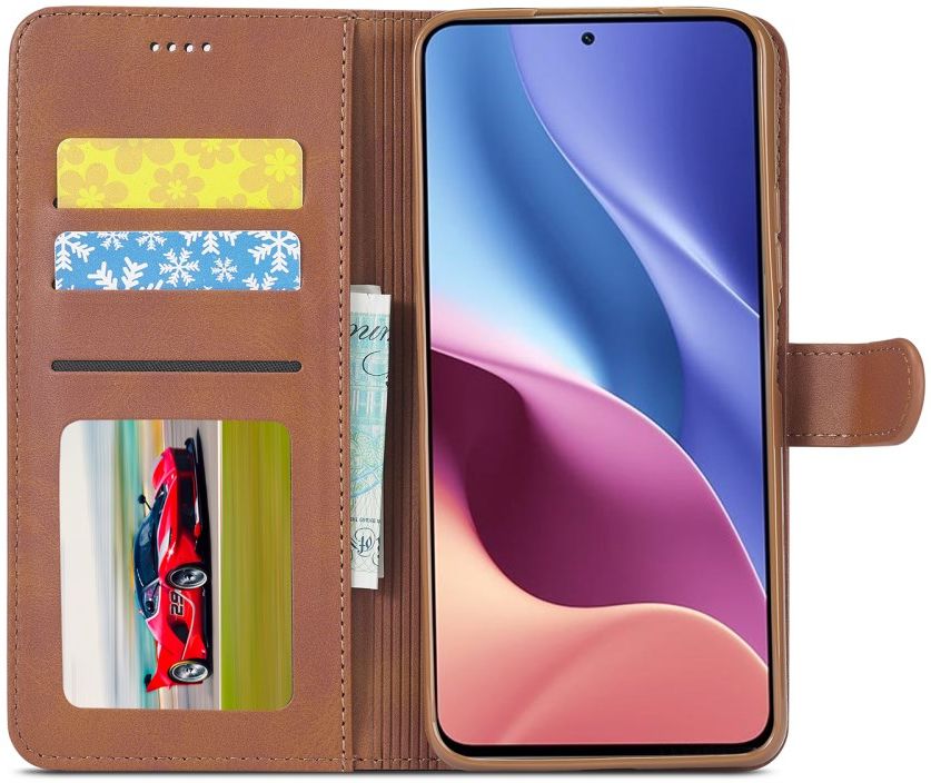 LC.IMEEKE Xiaomi Poco F3 / Mi 11i Hoesje Wallet Book Case Coffee afbeelding 1
