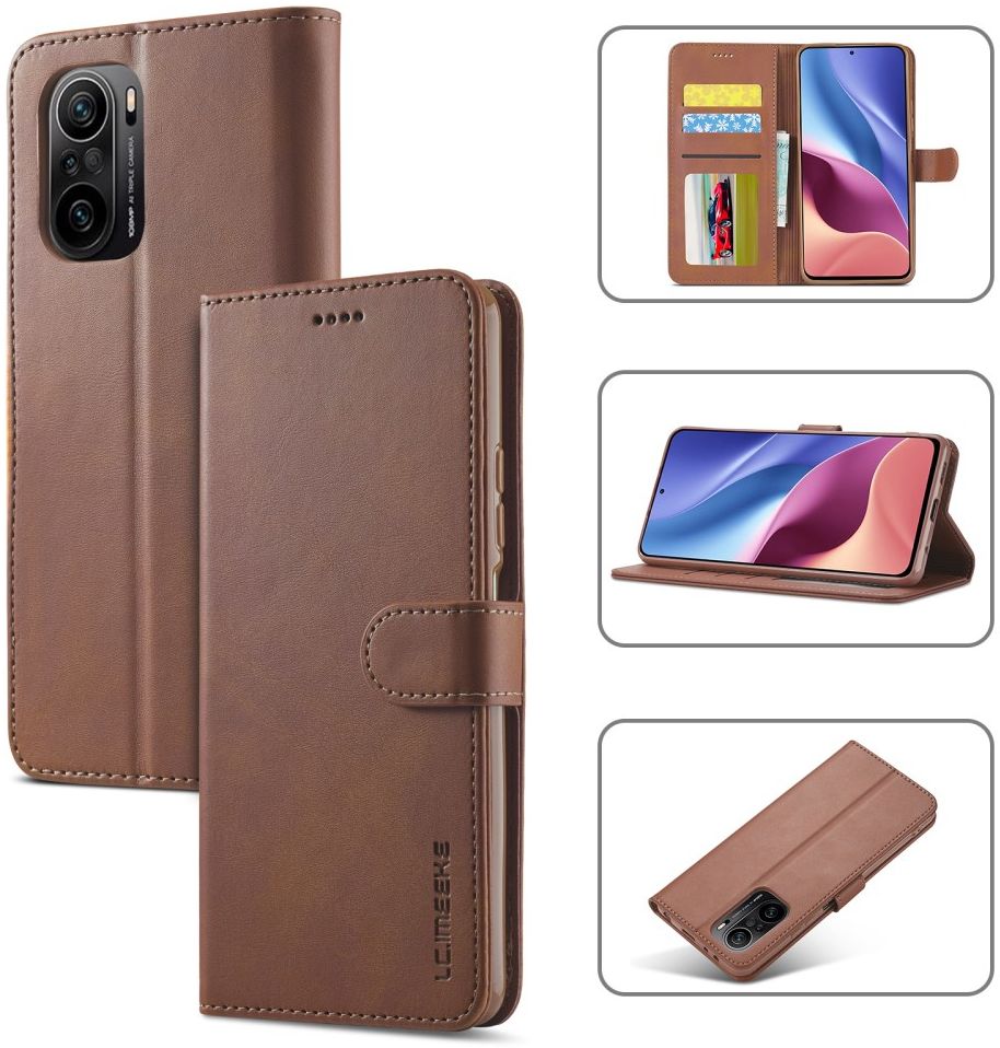 LC.IMEEKE Xiaomi Poco F3 / Mi 11i Hoesje Wallet Book Case Coffee afbeelding 11