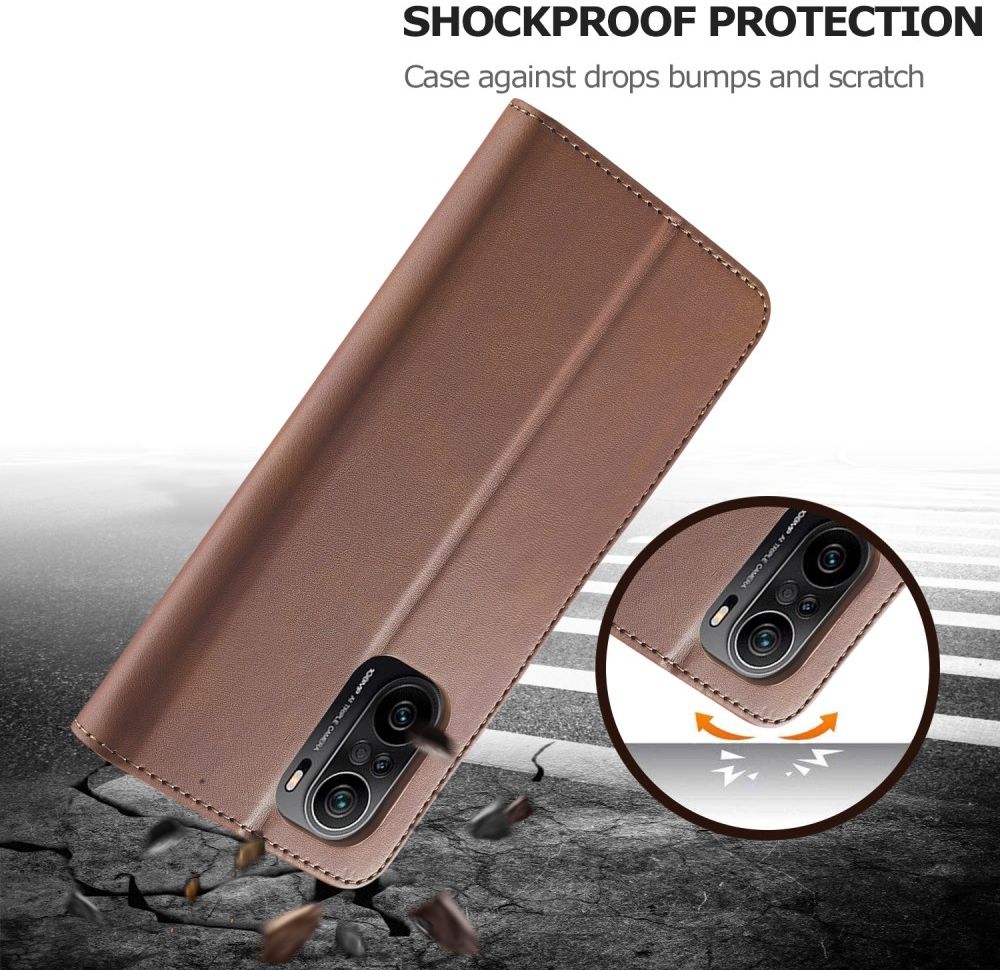LC.IMEEKE Xiaomi Poco F3 / Mi 11i Hoesje Wallet Book Case Coffee afbeelding 10