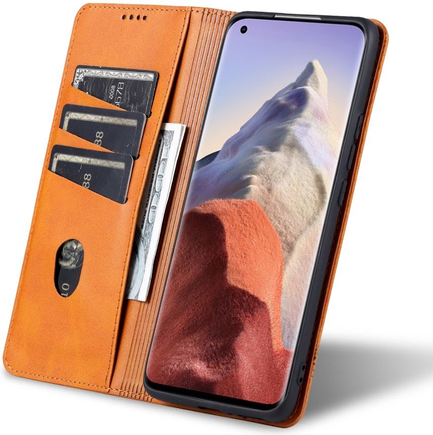 AZNS Xiaomi Mi 11 Ultra Hoesje Book Case Kunst Leer Lichtbruin afbeelding 11