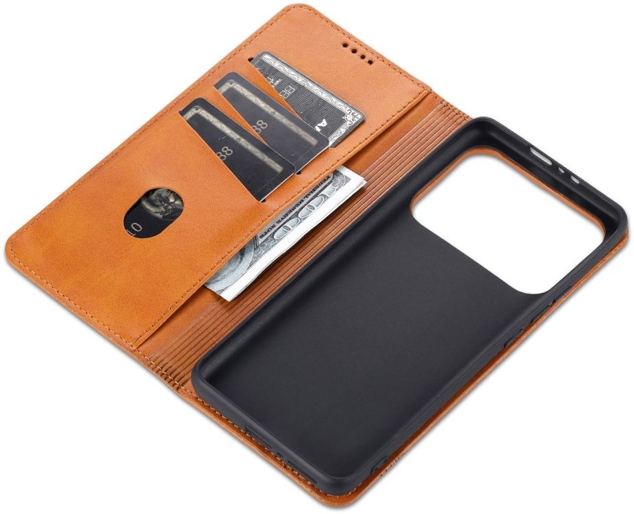 AZNS Xiaomi Mi 11 Ultra Hoesje Book Case Kunst Leer Lichtbruin afbeelding 12