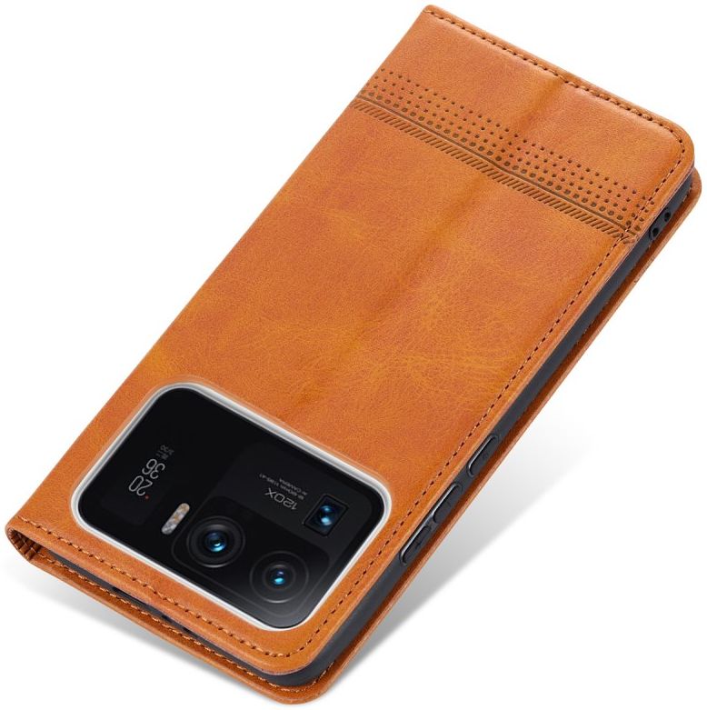 AZNS Xiaomi Mi 11 Ultra Hoesje Book Case Kunst Leer Lichtbruin afbeelding 5