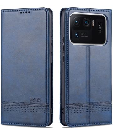 AZNS Xiaomi Mi 11 Ultra Hoesje Portemonnee Book Case Kunstleer Blauw Hoesjes