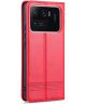 AZNS Xiaomi Mi 11 Ultra Hoesje Portemonnee Book Case Kunstleer Rood