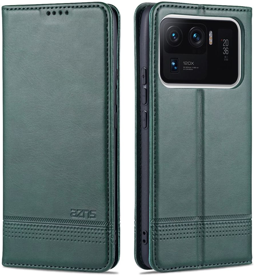 AZNS Xiaomi Mi 11 Ultra Hoesje Portemonnee Book Case Kunstleer Groen afbeelding 1