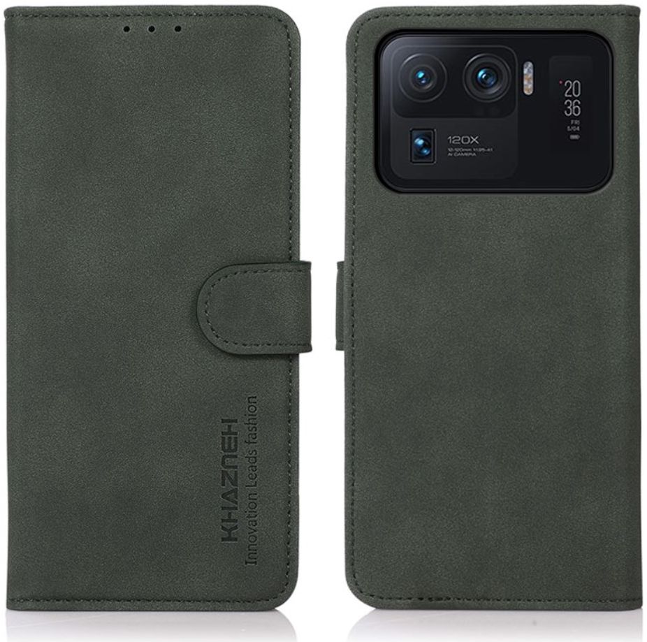KHAZNEH Xiaomi Mi 11 Ultra Hoesje Retro Portemonnee Book Case Groen afbeelding 3