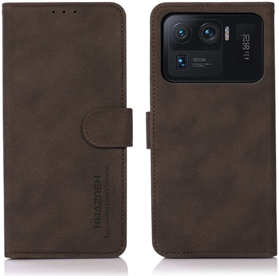 KHAZNEH Xiaomi Mi 11 Ultra Hoesje Retro Portemonnee Book Case Bruin afbeelding 3