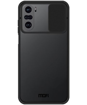 Xiaomi Poco F3 / Mi 11i Hoesje met Camera Slider Back Cover Zwart Hoesjes