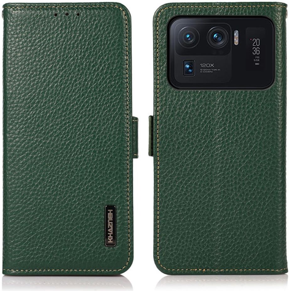 KHAZNEH Xiaomi Mi 11 Ultra Hoesje Portemonnee Echt Leer Groen afbeelding 6