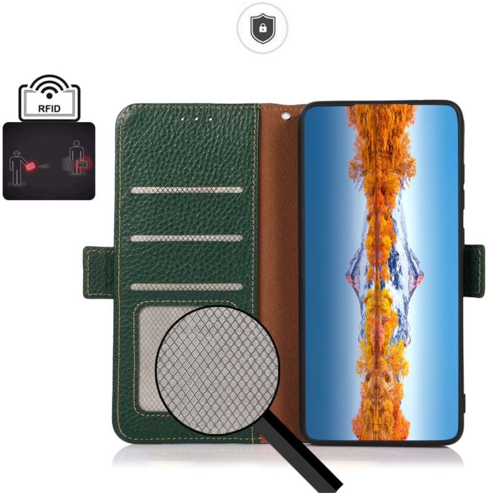 KHAZNEH Xiaomi Mi 11 Ultra Hoesje Portemonnee Echt Leer Groen afbeelding 3