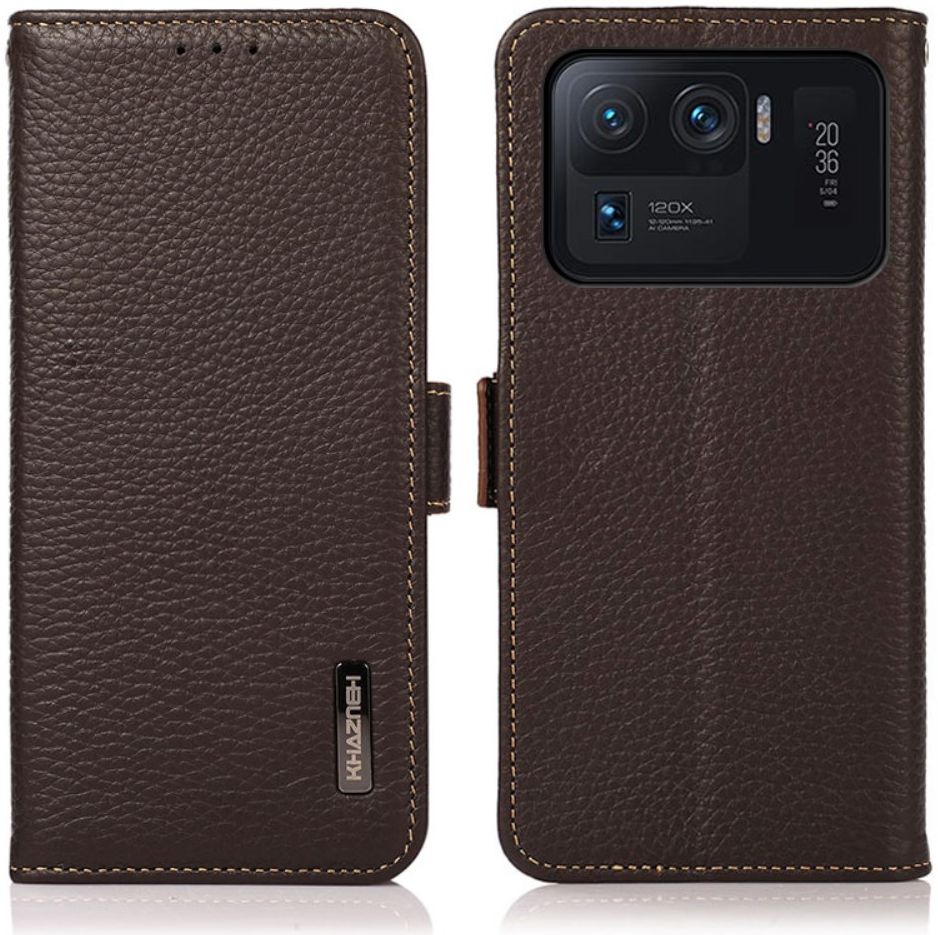 KHAZNEH Xiaomi Mi 11 Ultra Hoesje Portemonnee Echt Leer Bruin afbeelding 5