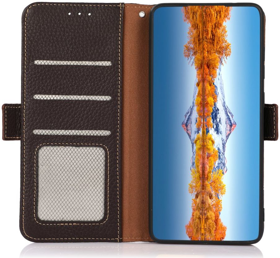 KHAZNEH Xiaomi Mi 11 Ultra Hoesje Portemonnee Echt Leer Bruin afbeelding 1