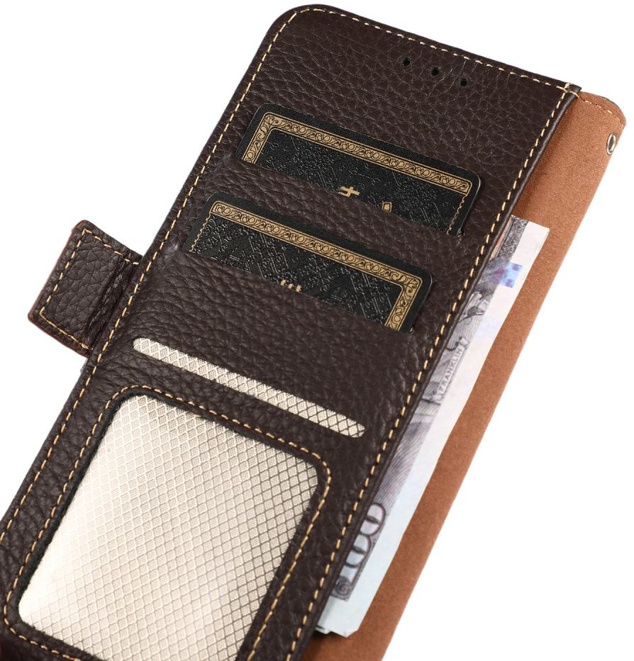 KHAZNEH Xiaomi Mi 11 Ultra Hoesje Portemonnee Echt Leer Bruin afbeelding 6