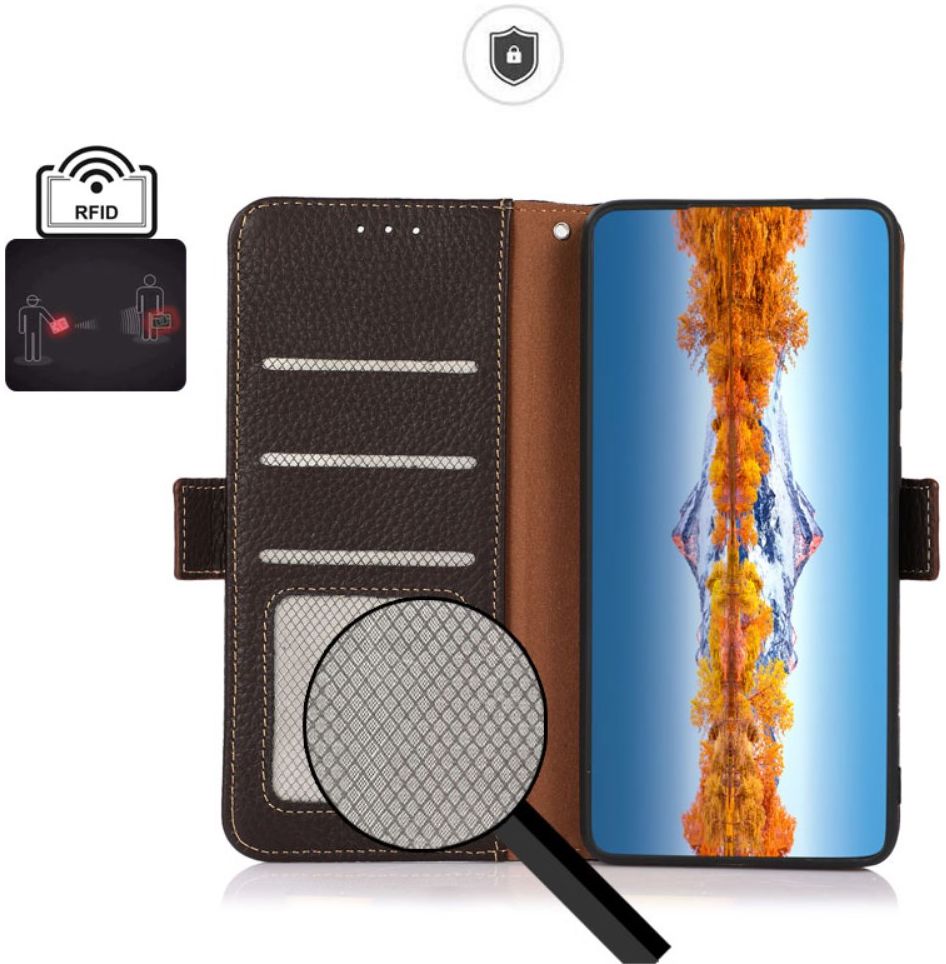 KHAZNEH Xiaomi Mi 11 Ultra Hoesje Portemonnee Echt Leer Bruin afbeelding 3
