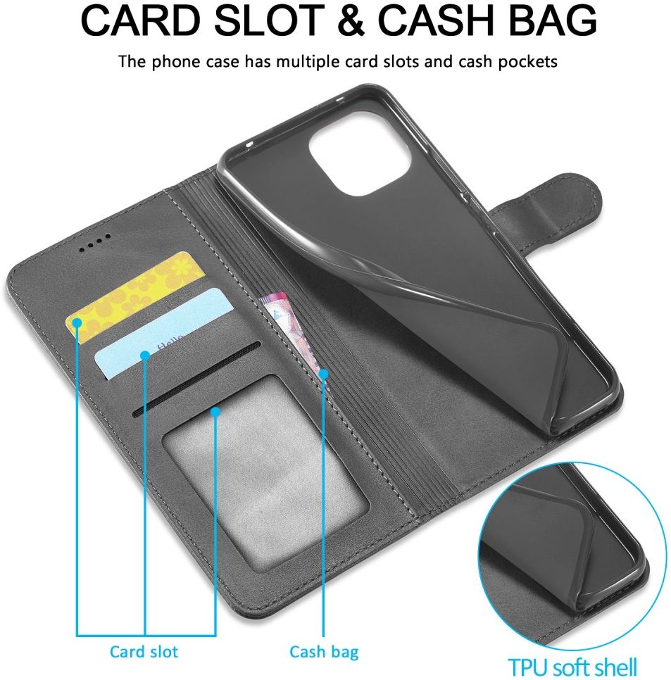 LC.IMEEKE Xiaomi Mi 11 Lite 4G/5G (NE) Hoesje Wallet Book Case Zwart afbeelding 9