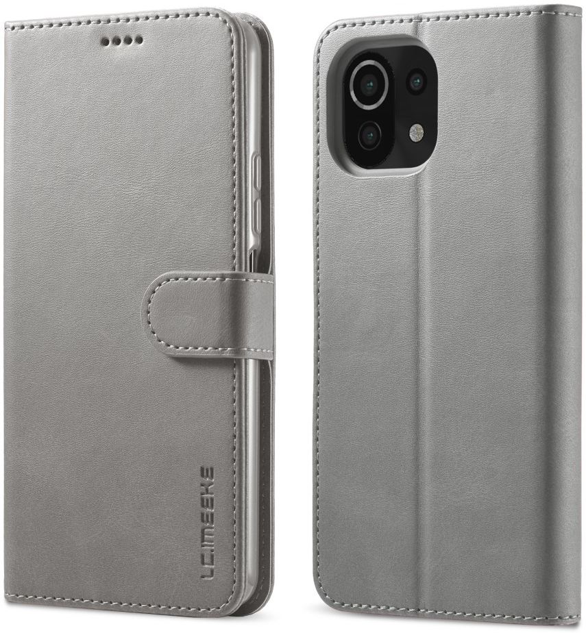 LC.IMEEKE Xiaomi Mi 11 Lite 4G/5G (NE) Hoesje Wallet Book Case Grijs afbeelding 3