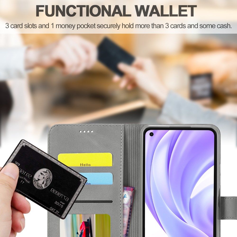 LC.IMEEKE Xiaomi Mi 11 Lite 4G/5G (NE) Hoesje Wallet Book Case Grijs afbeelding 5