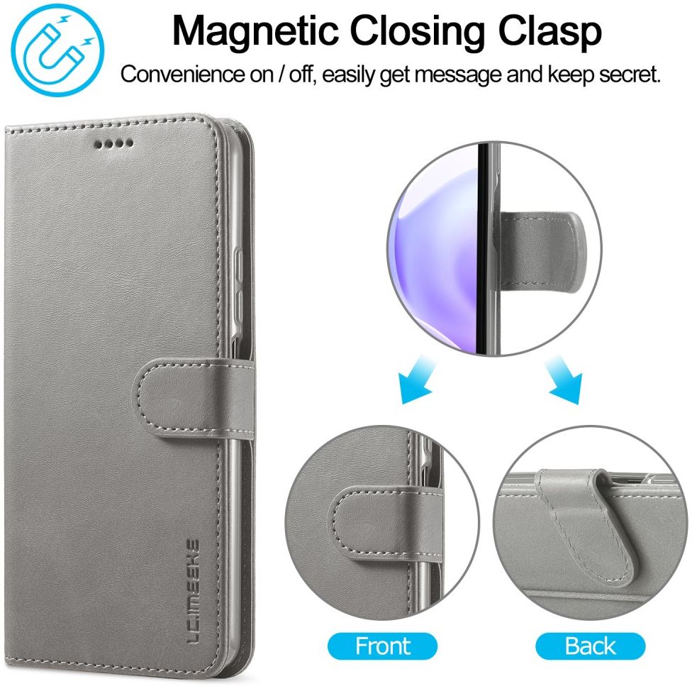 LC.IMEEKE Xiaomi Mi 11 Lite 4G/5G (NE) Hoesje Wallet Book Case Grijs afbeelding 7