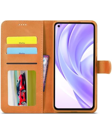 LC.IMEEKE Xiaomi Mi 11 Lite 4G/5G (NE) Hoesje Wallet Book Case Bruin Hoesjes