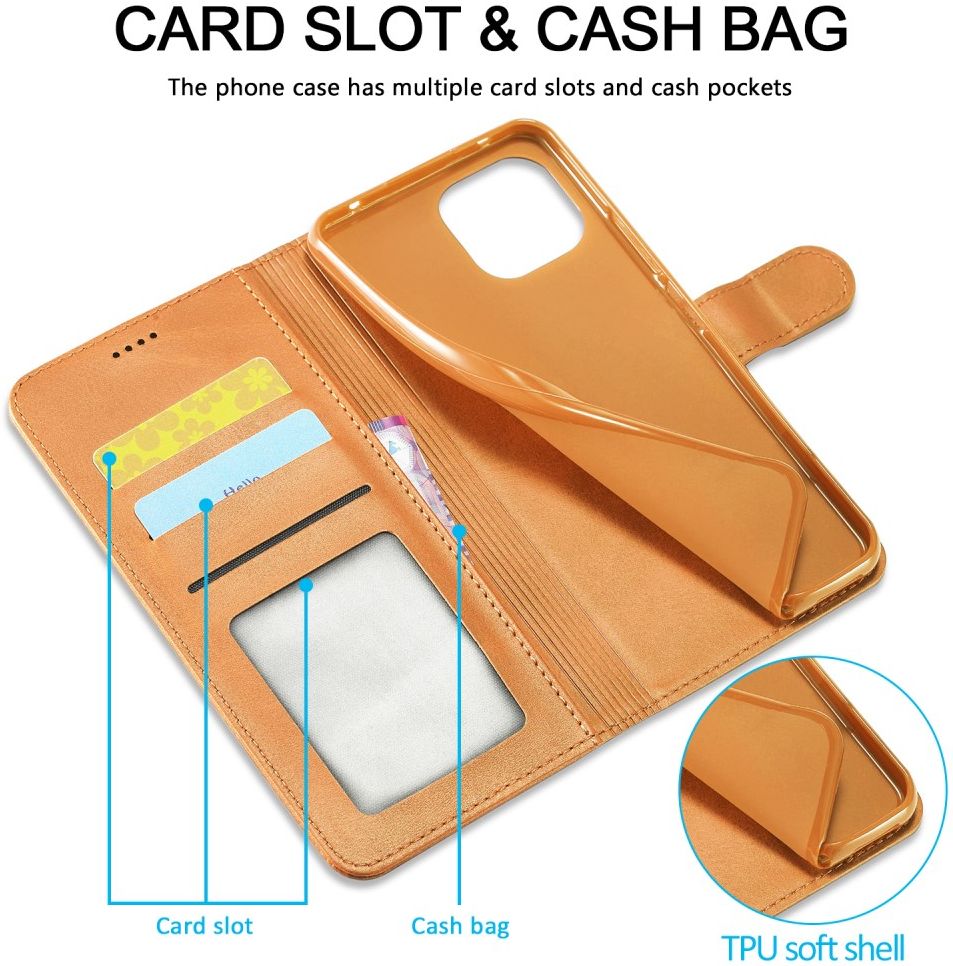 LC.IMEEKE Xiaomi Mi 11 Lite 4G/5G (NE) Hoesje Wallet Book Case Bruin afbeelding 9
