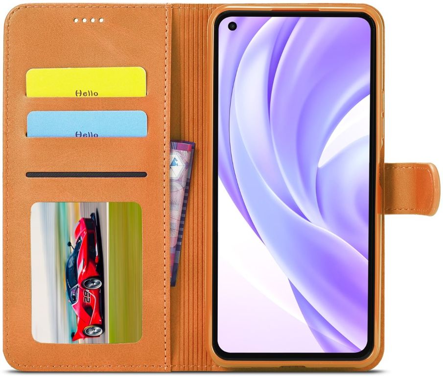 LC.IMEEKE Xiaomi Mi 11 Lite 4G/5G (NE) Hoesje Wallet Book Case Bruin afbeelding 1