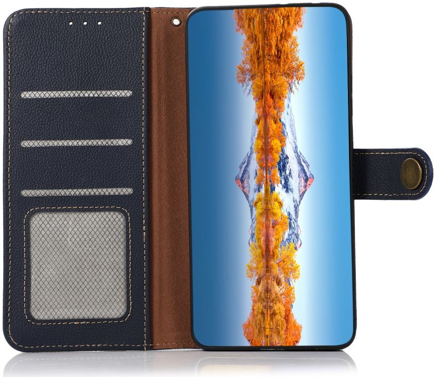 Xiaomi Mi 11 Ultra Hoesje RFID Portemonnee Book Case Echt Leer Blauw afbeelding 1
