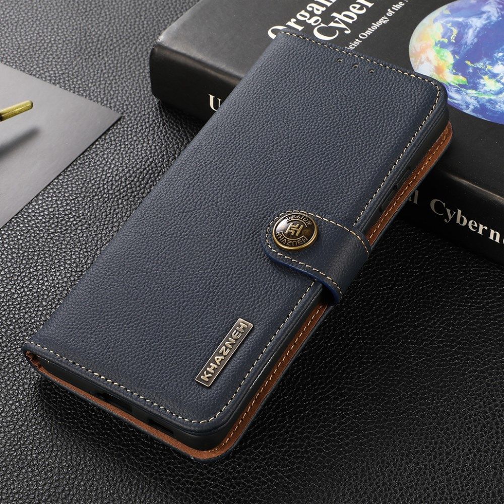 Xiaomi Mi 11 Ultra Hoesje RFID Portemonnee Book Case Echt Leer Blauw afbeelding 4