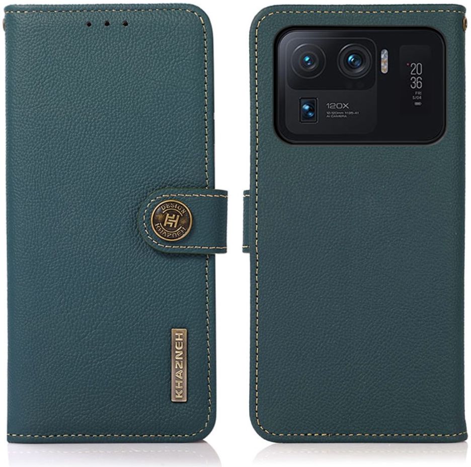 Xiaomi Mi 11 Ultra Hoesje RFID Portemonnee Book Case Echt Leer Groen afbeelding 5