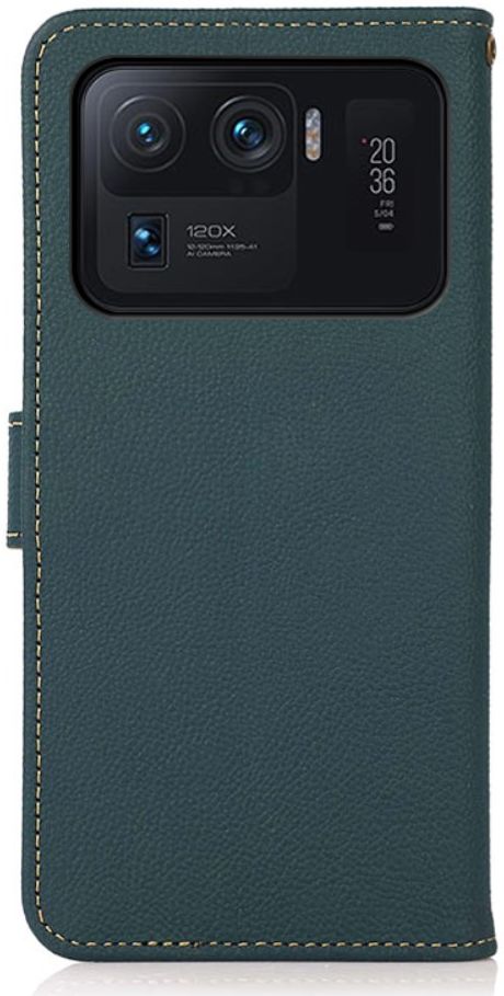 Xiaomi Mi 11 Ultra Hoesje RFID Portemonnee Book Case Echt Leer Groen afbeelding 8