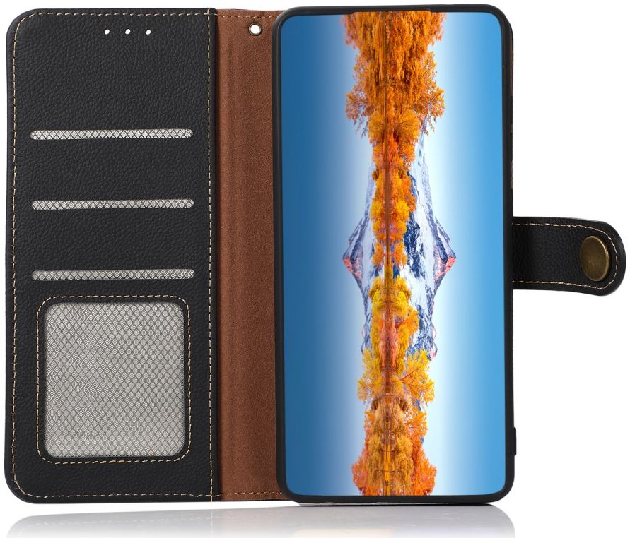 Xiaomi Mi 11 Ultra Hoesje RFID Portemonnee Book Case Echt Leer Zwart afbeelding 1