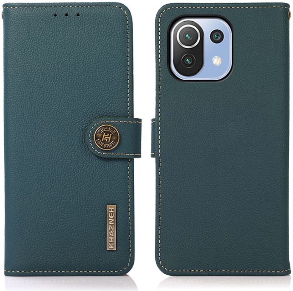 Xiaomi Mi 11 Lite 4G / 5G Hoesje RFID Portemonnee Echt Leer Groen afbeelding 5