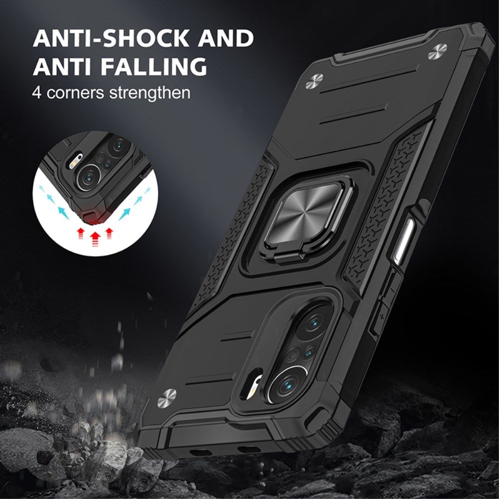 Xiaomi Mi 11i / Poco F3 Hoesje Magnetische Ring Kickstand Zwart afbeelding 7