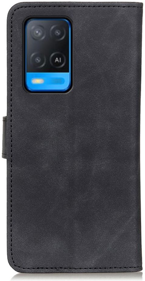 KHAZNEH Oppo A54 5G Hoesje Hoesje Retro Wallet Book Case Zwart afbeelding 4