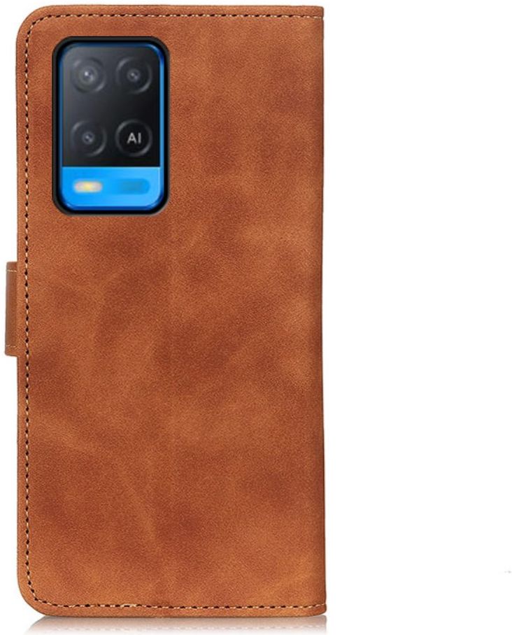 KHAZNEH Oppo A54 5G Hoesje Hoesje Retro Wallet Book Case Bruin afbeelding 4