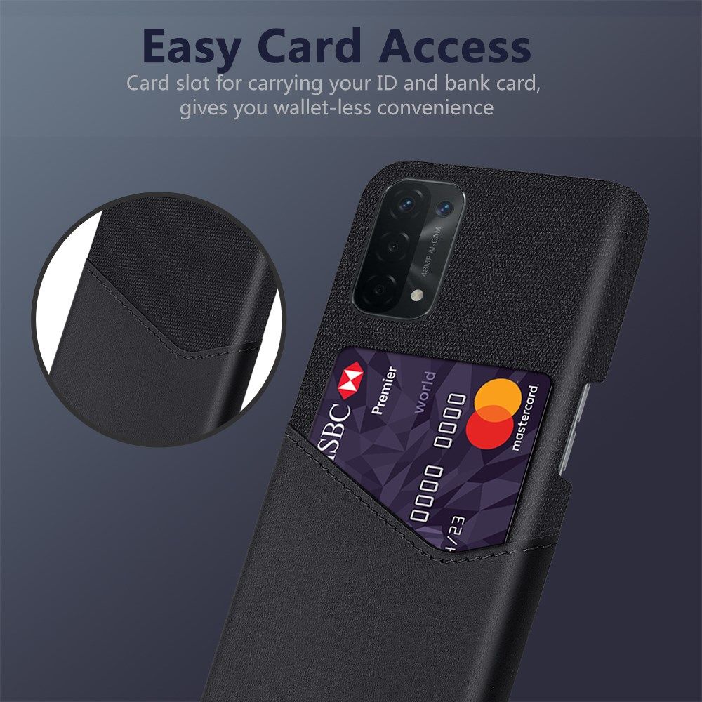 Oppo A54 5G / A74 5G Hoesje met Kaartsleuf Back Cover Zwart afbeelding 4