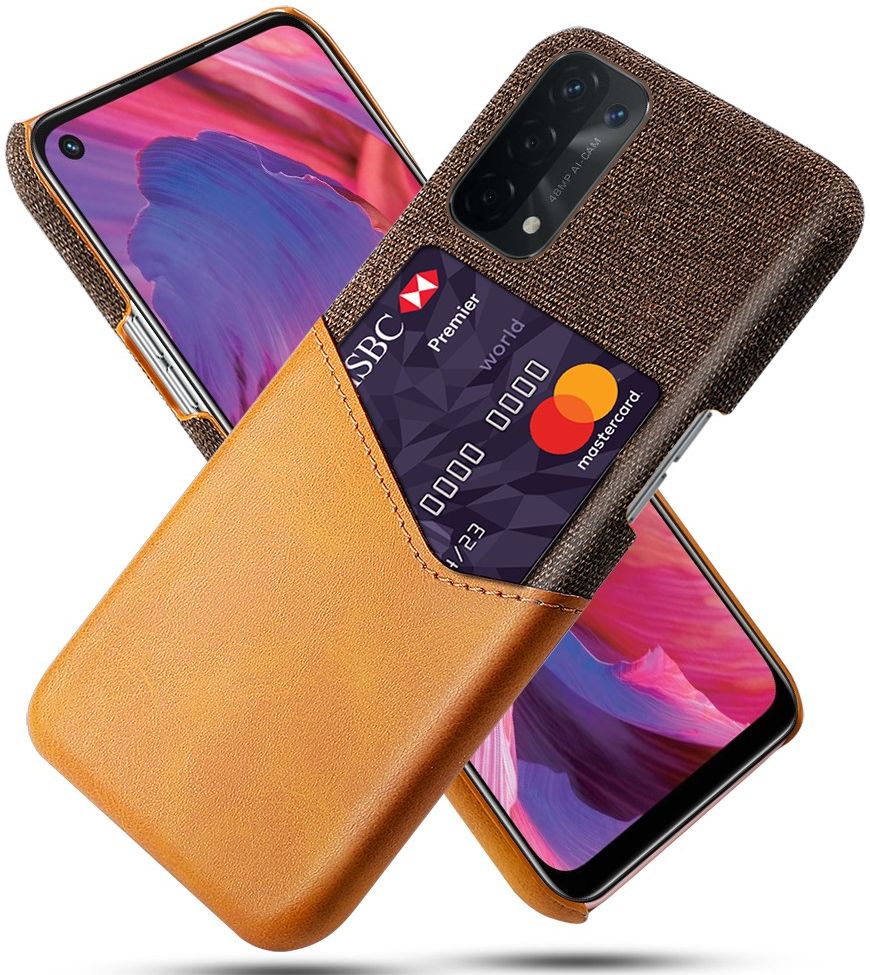 Oppo A54 5G / A74 5G Hoesje met Kaartsleuf Back Cover Oranje afbeelding 1