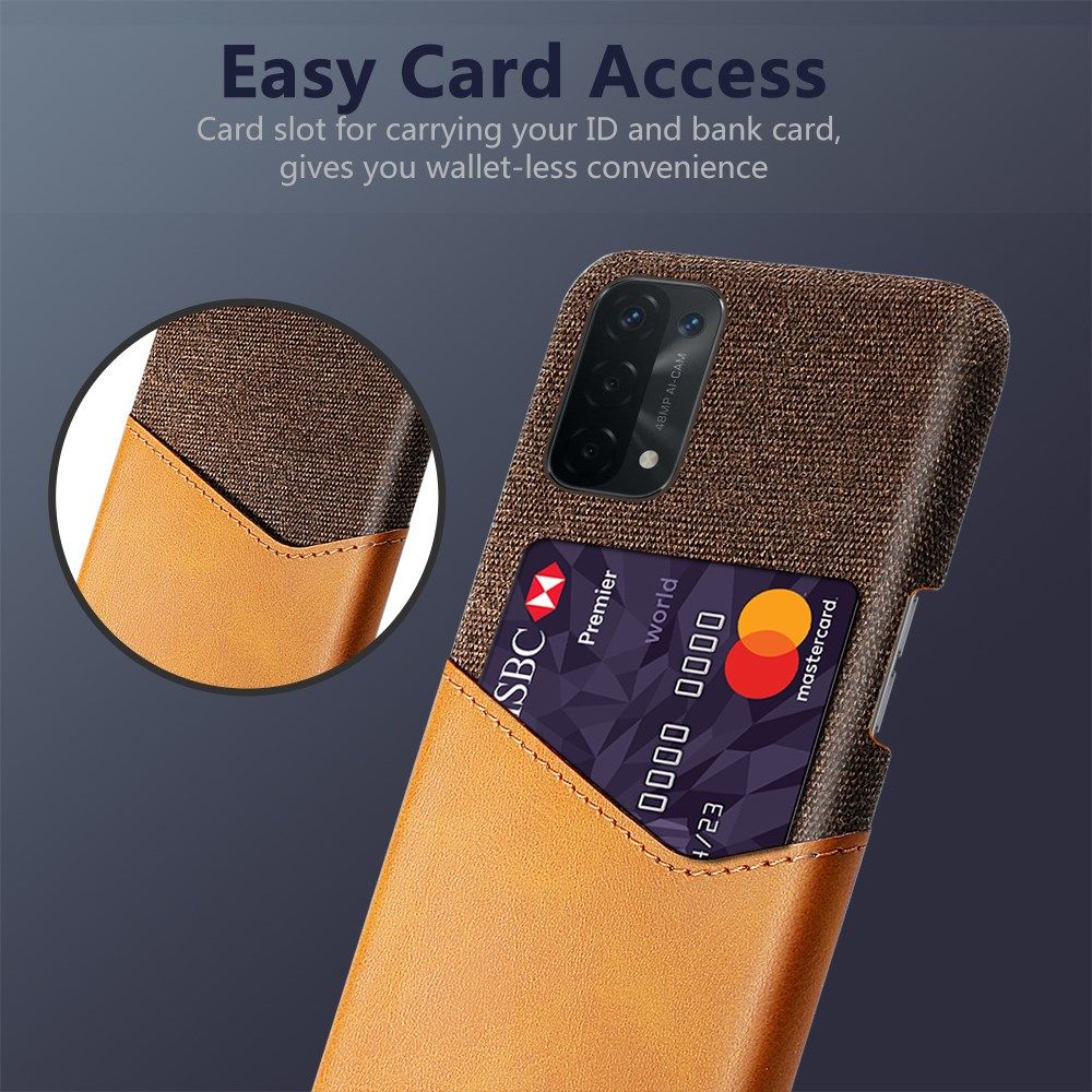 Oppo A54 5G / A74 5G Hoesje met Kaartsleuf Back Cover Oranje afbeelding 4