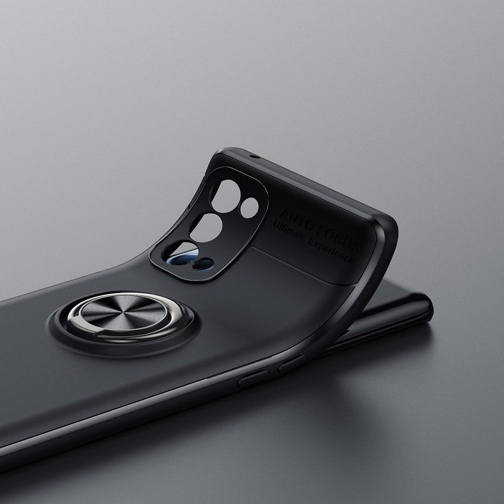Oppo A74 5G Hoesje Metalen Magnetische Ring Kickstand Zwart afbeelding 11