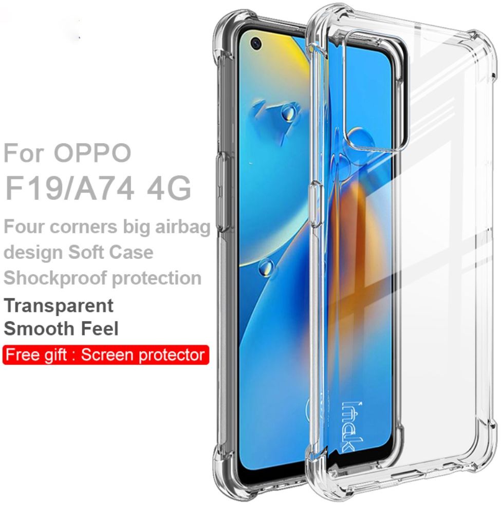 IMAK Oppo A74 4G Hoesje Dun TPU met Screen Protector Transparant afbeelding 4