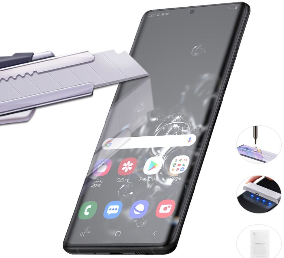 Samsung Galaxy S20 Ultra Screen Protector Tempered UV Glass Full Cover afbeelding 6